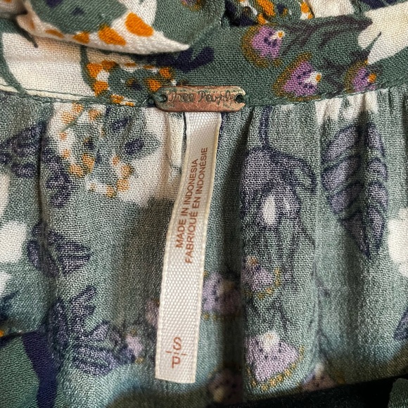 Free People Magic Mystery Tunic Dress Floral Bell Sleeve Boho Peasant sz S - Picture 8 of 16